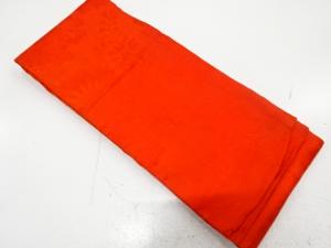 アンティーク　綸子　菊に藤・牡丹模様織り出し半幅帯（材料）